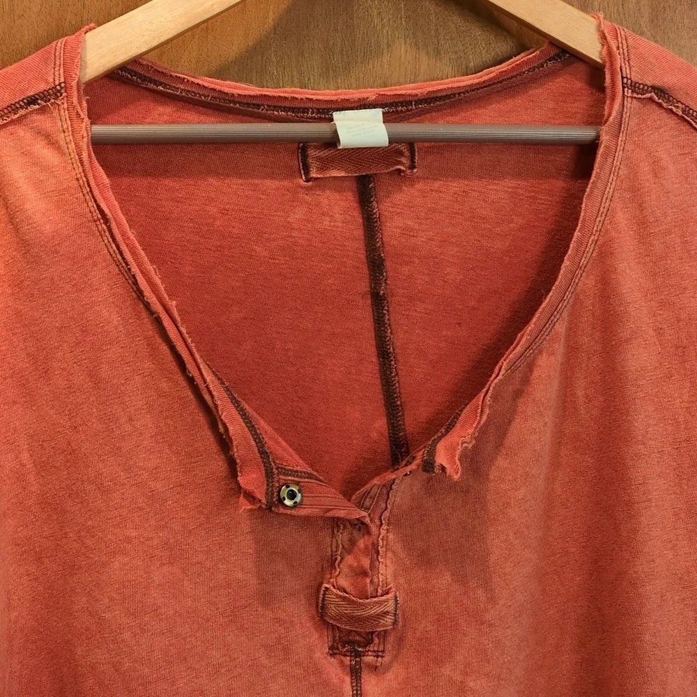 Free People First Base Henley In Copper Size S - Picture 2 of 10